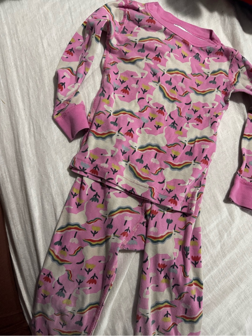 Hanna Andersson Pink Unicorn & Rainbow Pajama Set